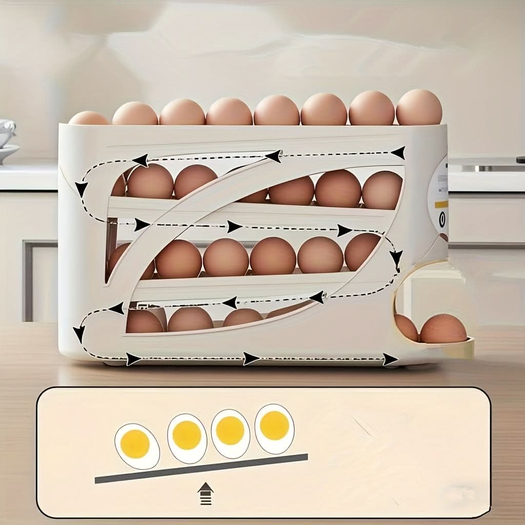 EggMaster Pro – 4-Tier Rolling Egg Storage Solution