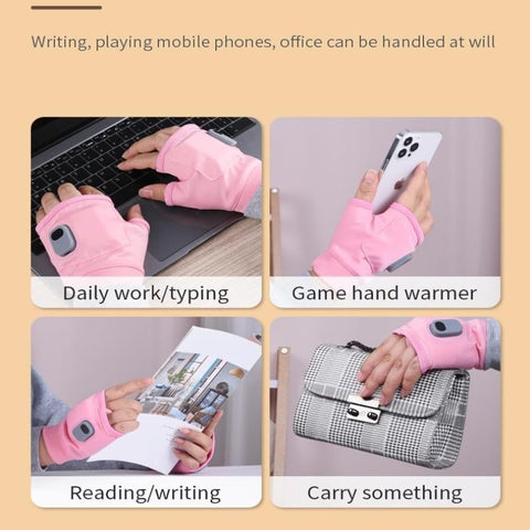 Rechargeable Warmth: Adjustable Heated Fingerless Gloves