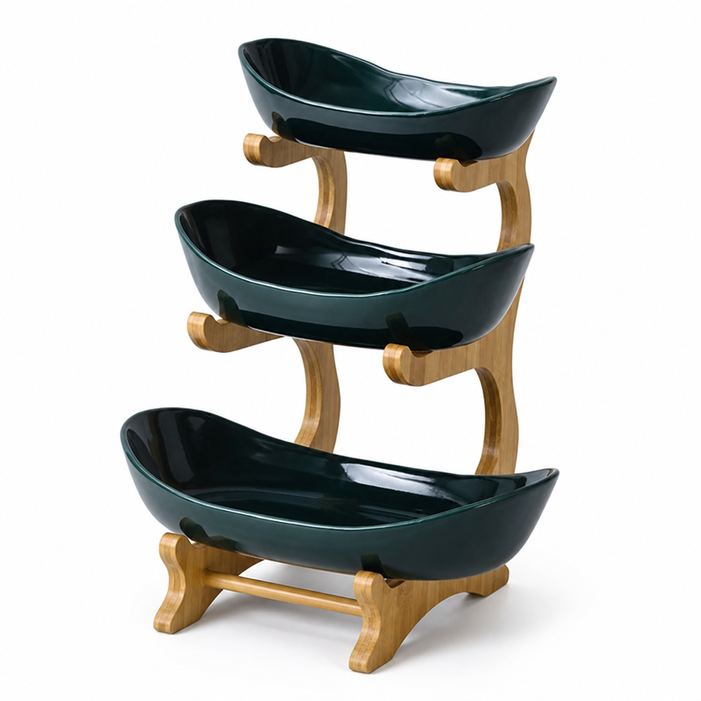 Space-Saving Tiered Plastic Fruit Bowl (2–3 Layers)