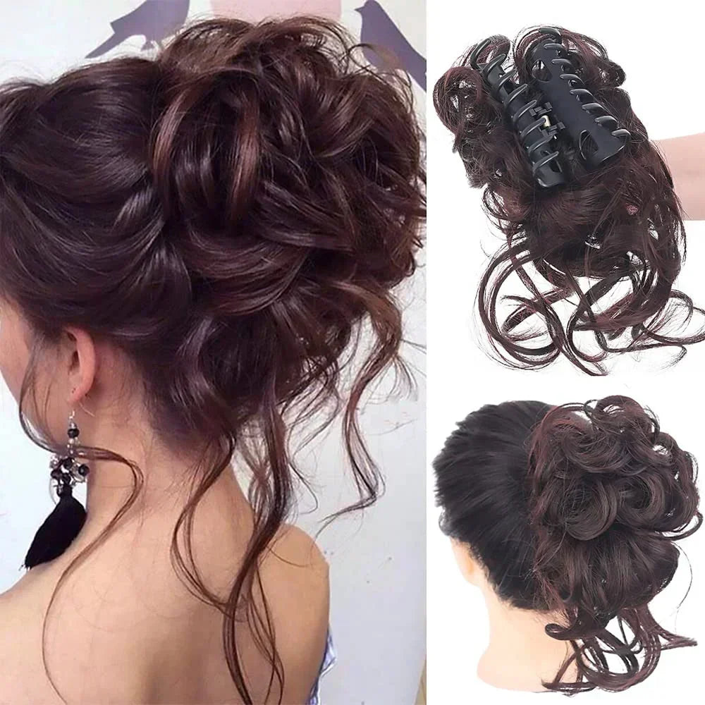 Effortless Volume Curly Bun Accessory – Clip-In Hairpiece for Instant Style