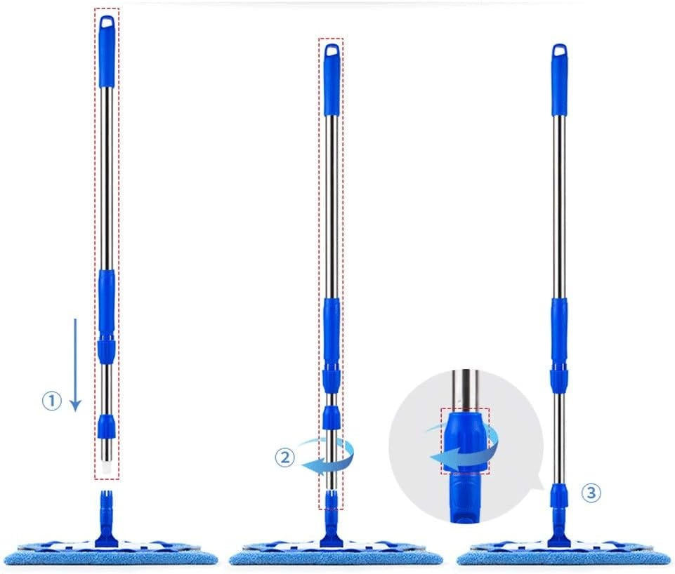 Versatile Flat Mop with Adjustable Handle and Reusable Pads