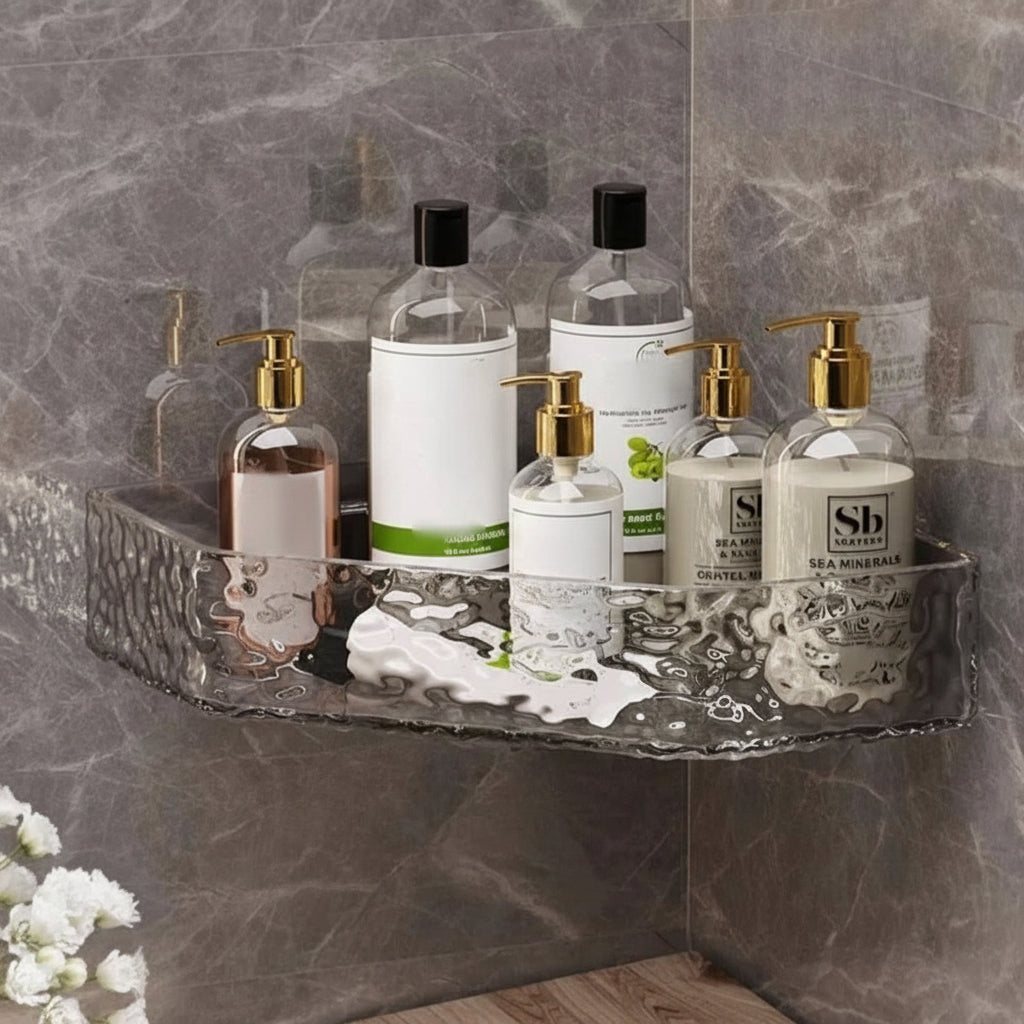 Elevate Your Space – Stylish Corner Bathroom Shelf Organizer