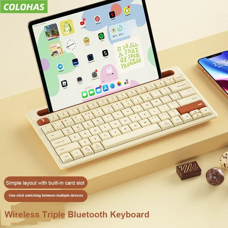 Multidevice Bluetooth Keyboard for Tablets and More