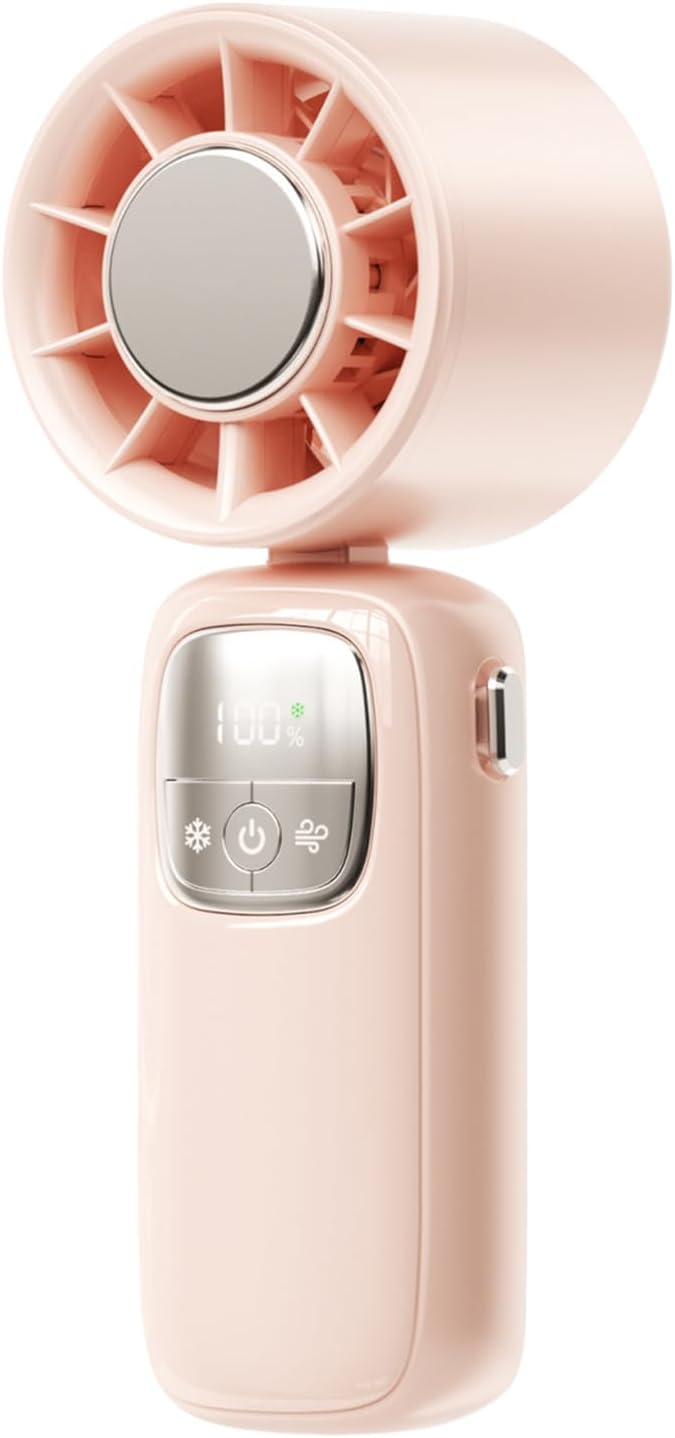 Handheld Fan with LED Screen – Portable and Foldable, 100 Speeds