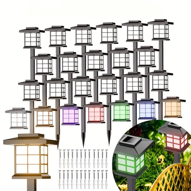 Vibrant Solar-Powered Garden Pathway Lighting Set