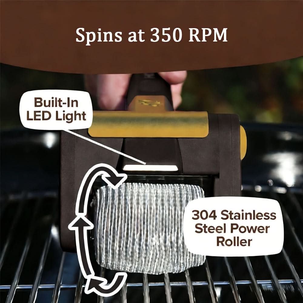 GrillMaster Pro – Electric BBQ Cleaning Brush with Roller
