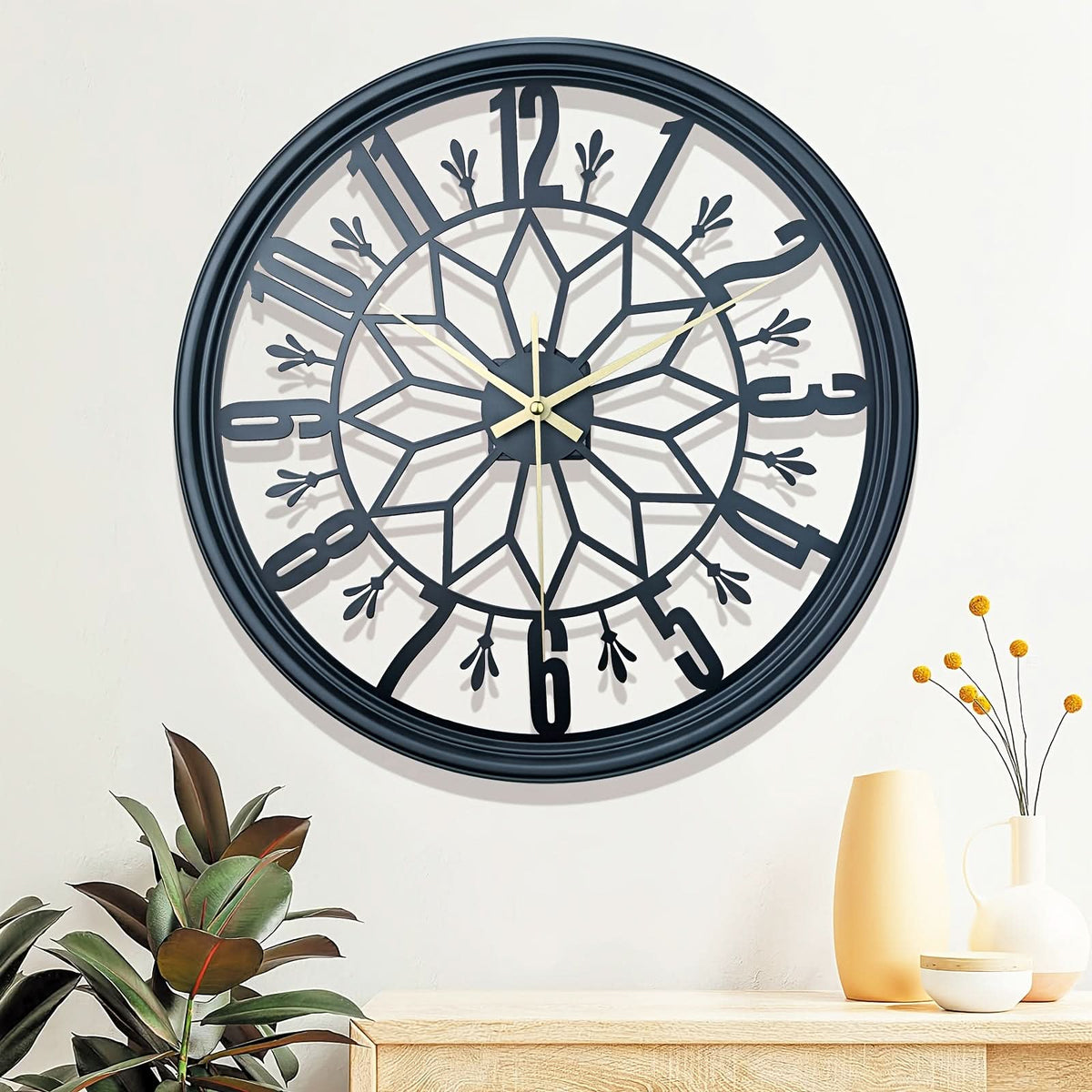 Elegant 40 cm Round Iron Wall Clock for Modern Spaces