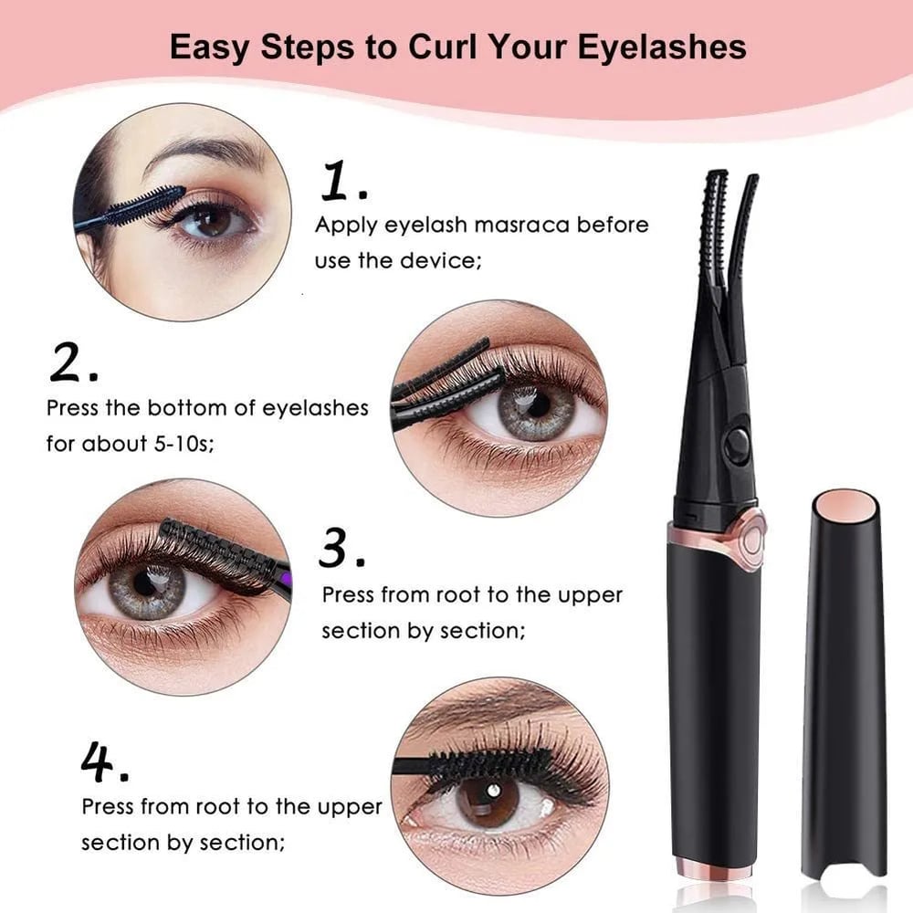 Portable Rechargeable Eyelash Curler with Adjustable Heat