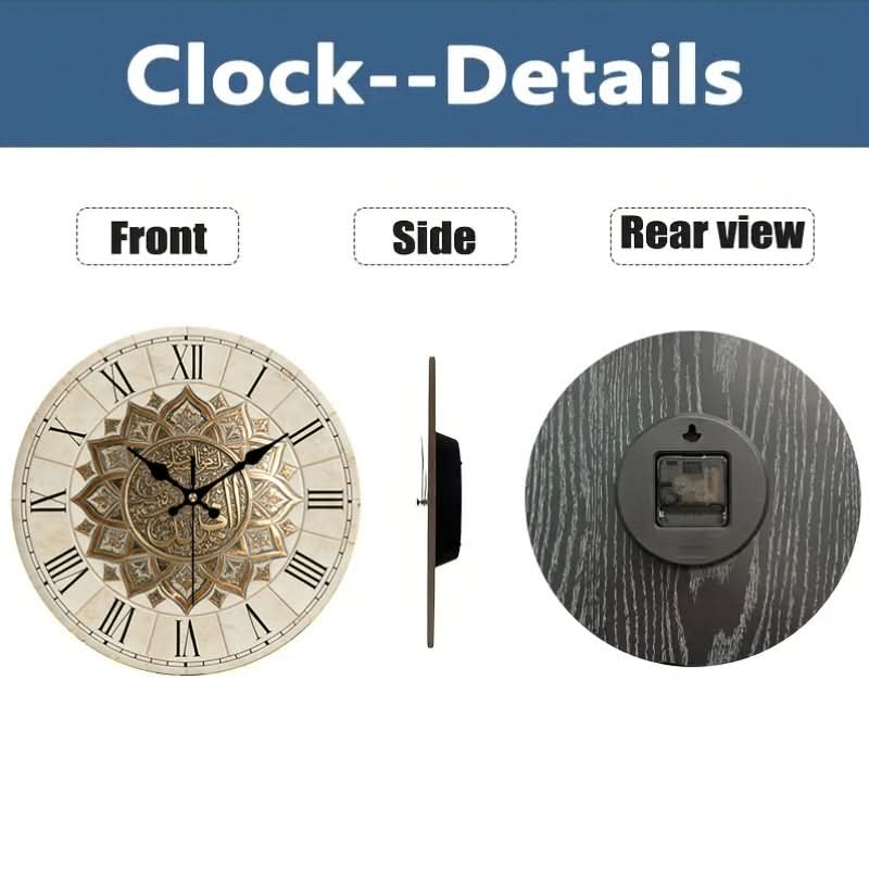 Classic Elegance Wooden Wall Clock with Roman Numerals
