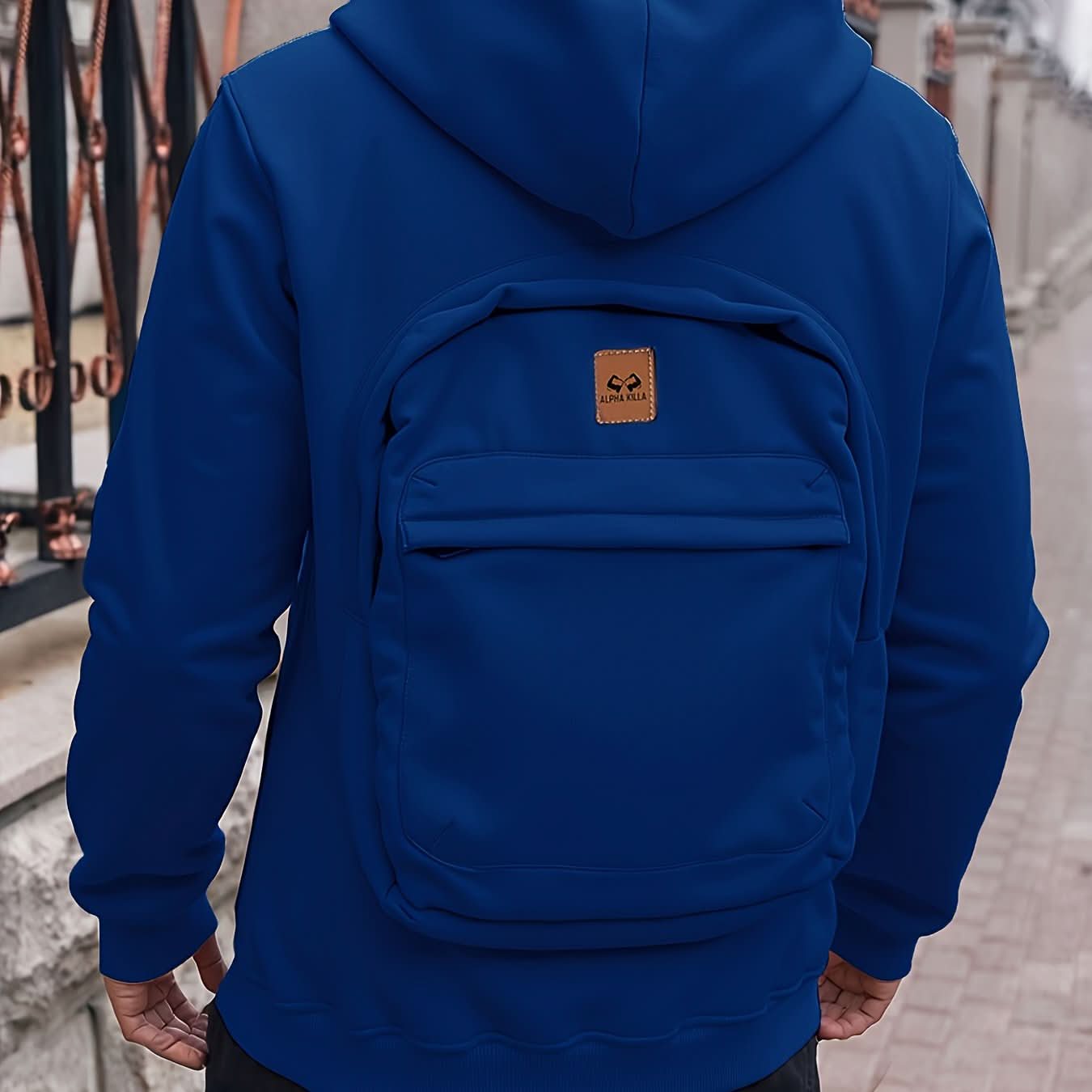 Versatile Hoodie Backpack with Zip Closure