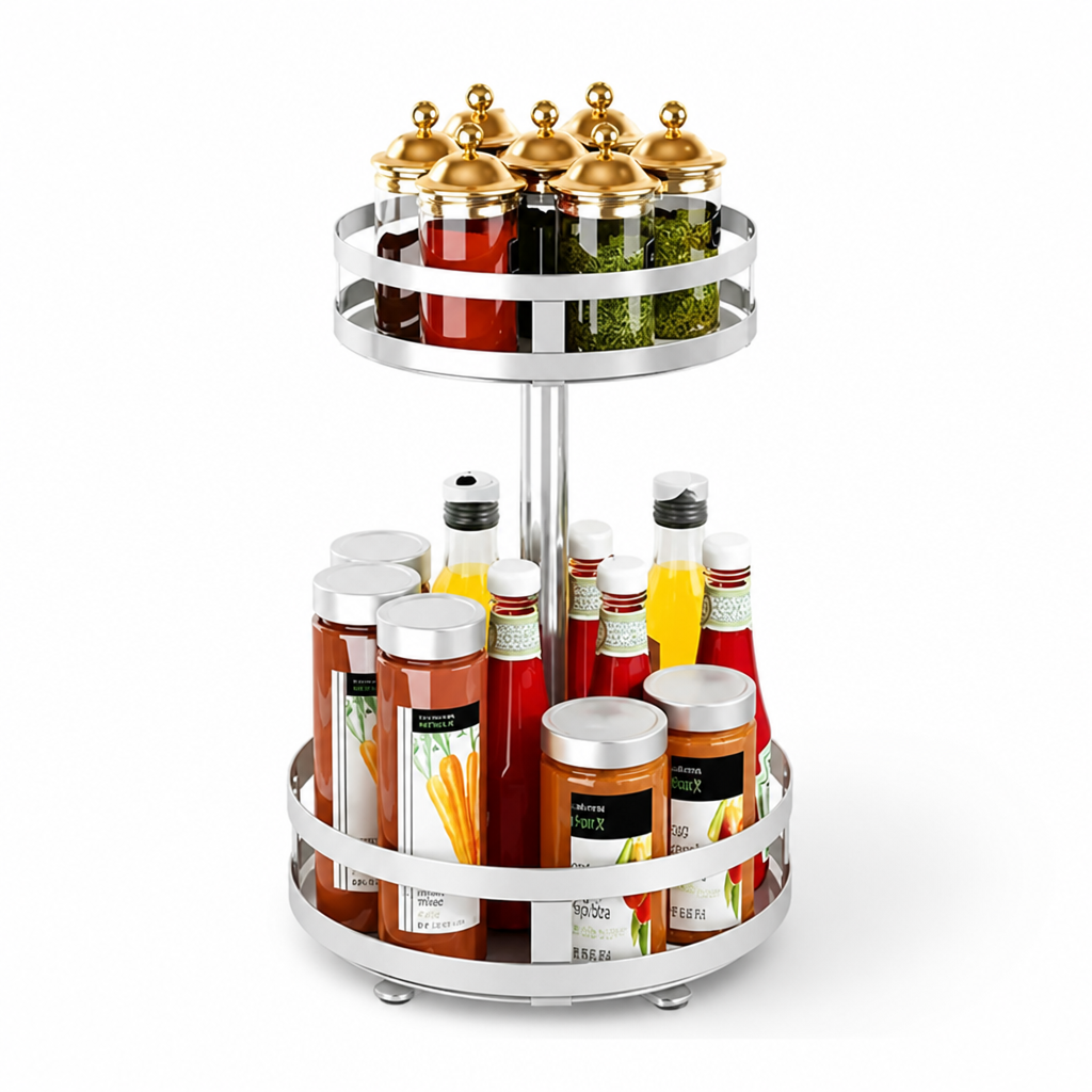 Metal Multi-Layer Kitchen Organizer (360° Rotating)