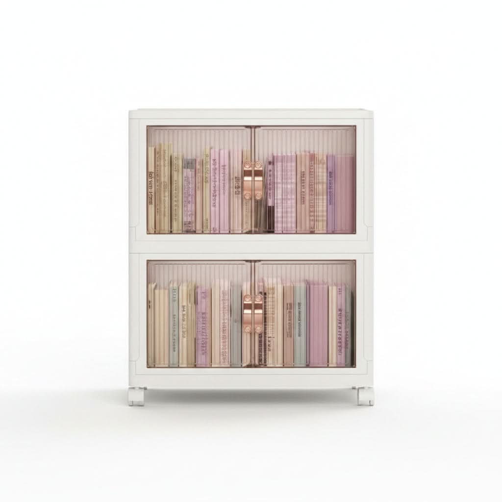 Versatile Stacking Storage Bins with Transparent Fronts