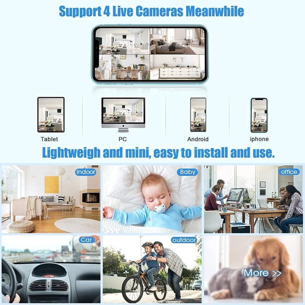Sleek Wireless Magnetic Surveillance Camera with Live Streaming