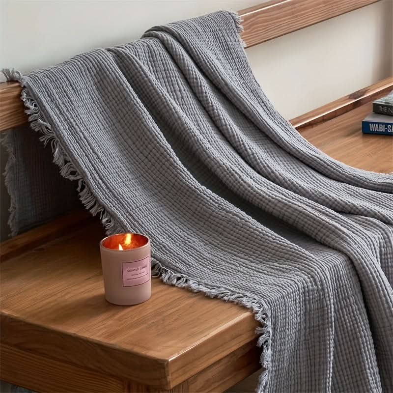 Chic Fringed Throw Blanket for Ultimate Home Comfort