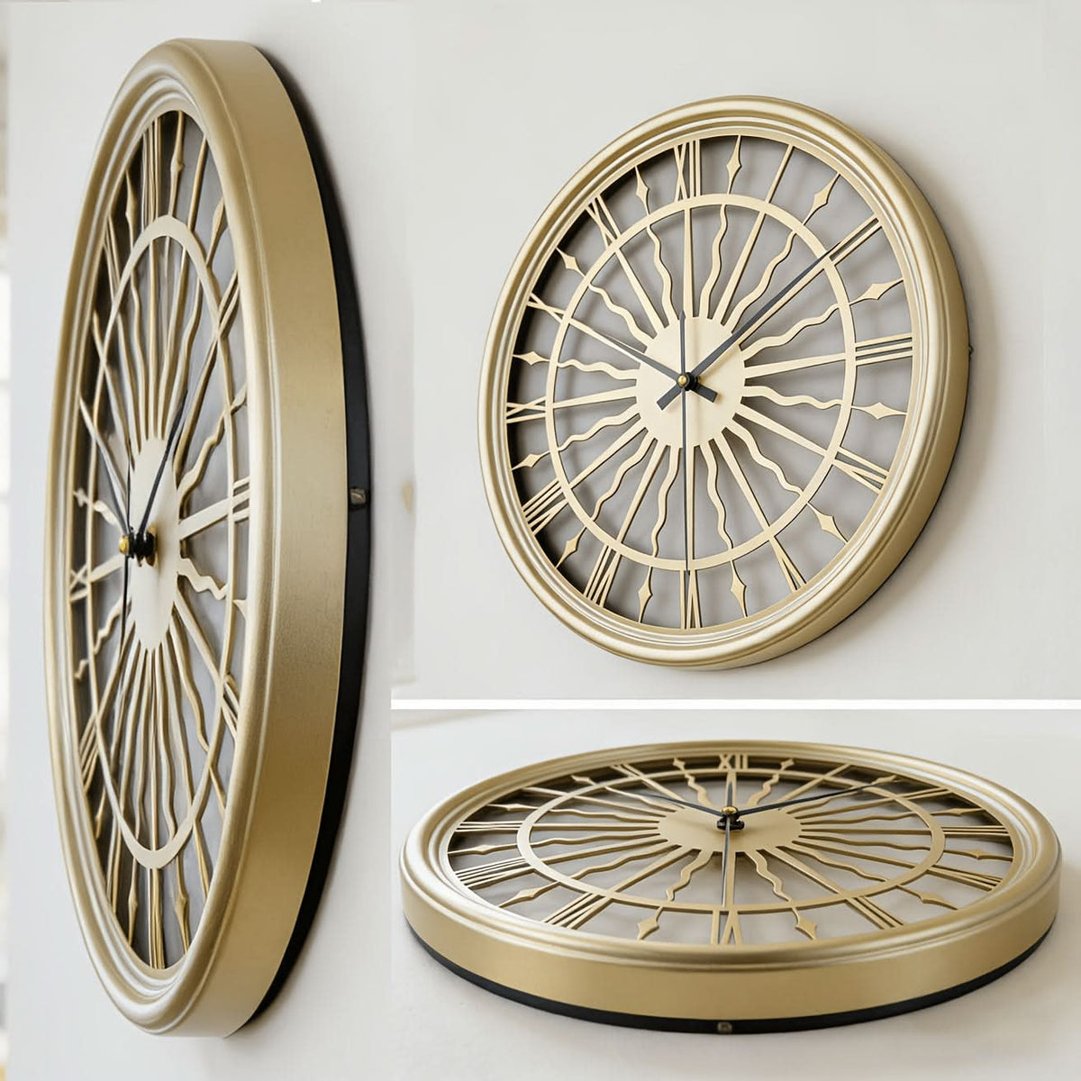Serenity Clock – Quiet 3D Metal Wall Timepiece with Classic Design