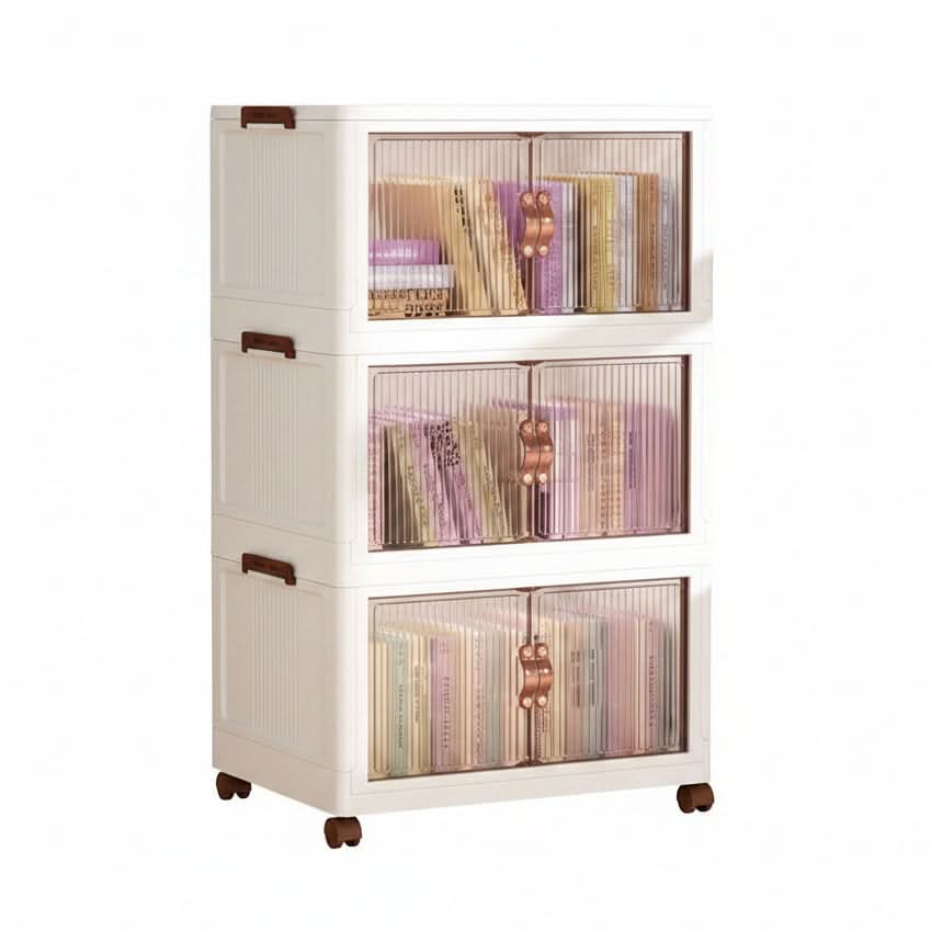 Versatile Stacking Storage Bins with Transparent Fronts