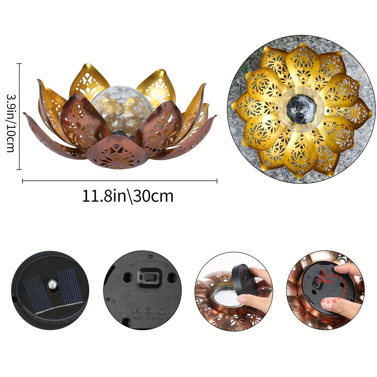 Radiant Lotus Solar Garden Light for Outdoor Elegance