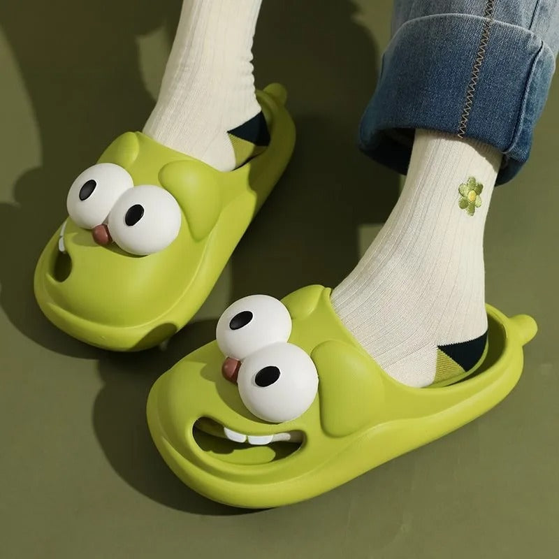 Playful Pup Open-Toe Slippers for Women