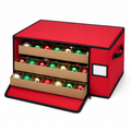 Stackable Front-Opening Ornament Storage Box (Adjustable Dividers)