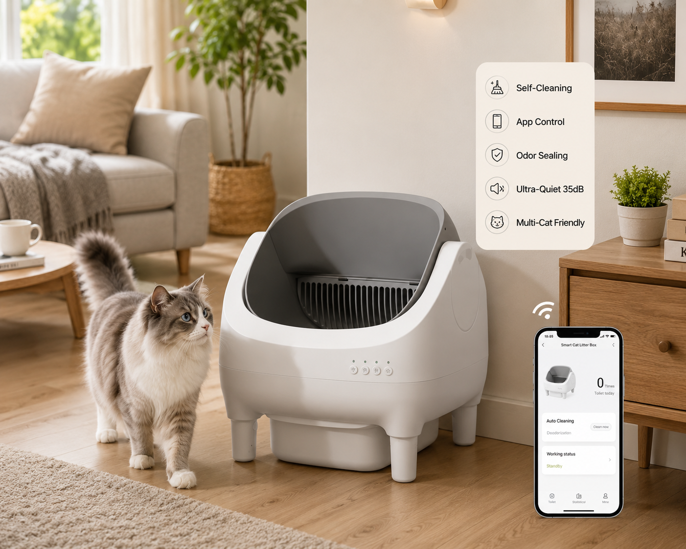 PurrfectClean Automated Cat Litter System | Smart Waste Management for Busy Homes