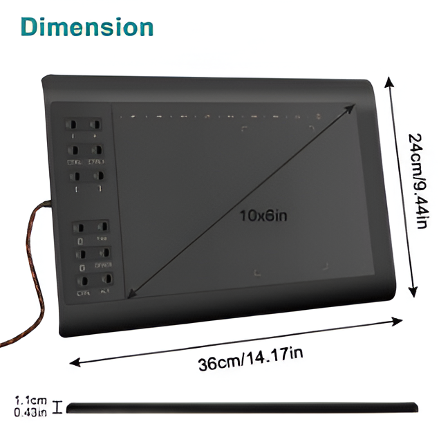 Creative Pro Drawing Tablet with Pressure-Sensitive Pen