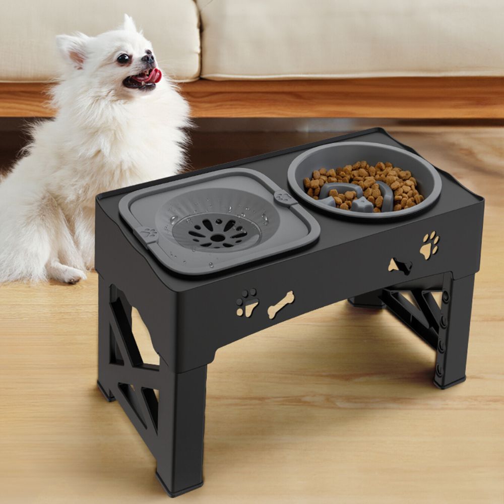 Customizable Elevated Slow Feed Dog Bowl
