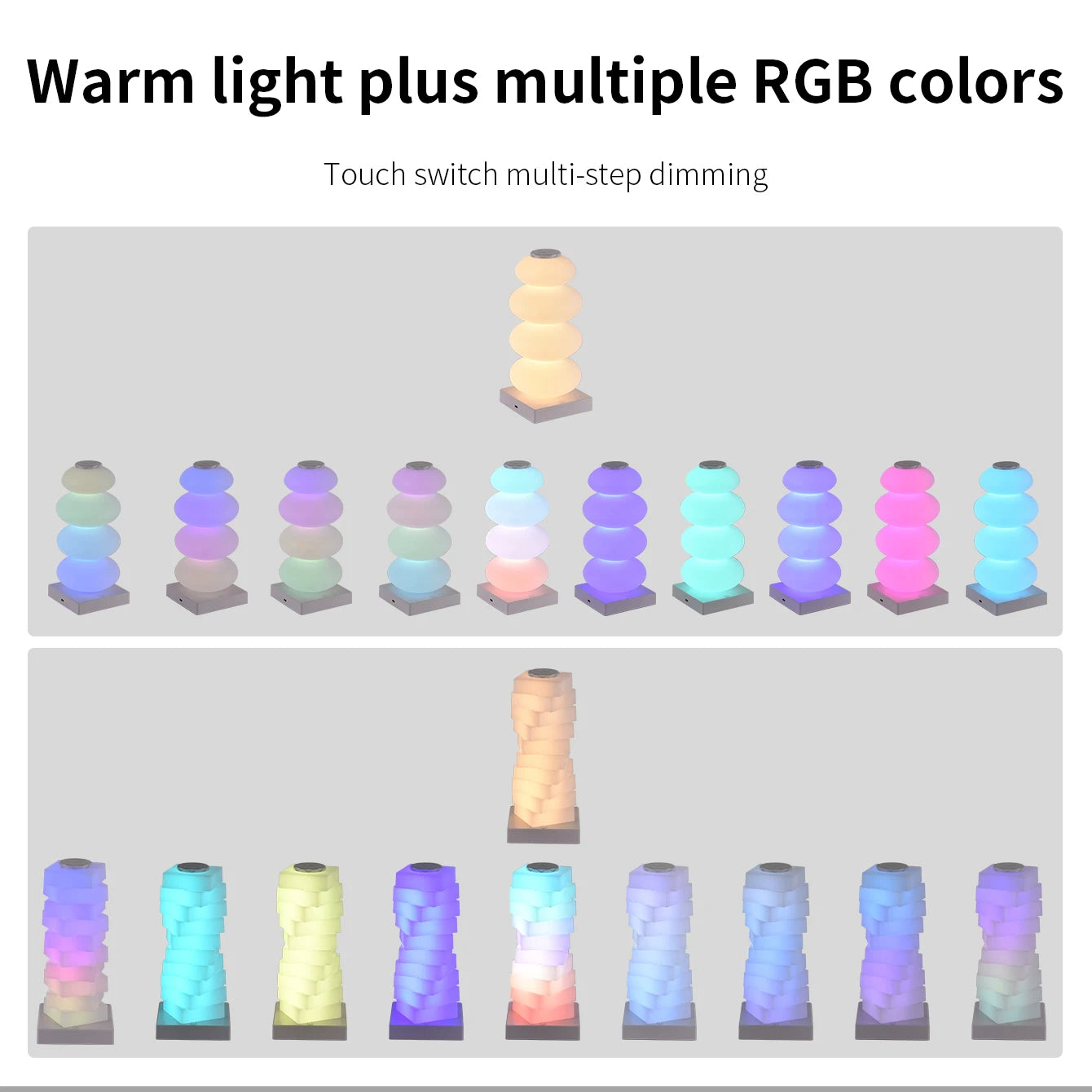 Colorful Touch-Control LED Night Light for Every Mood