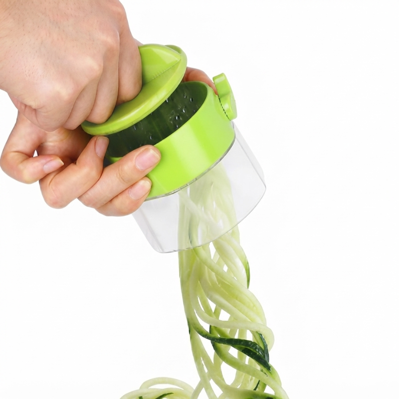 Veggie Twister: Manual Spiral Slicer with 4 Blade Options