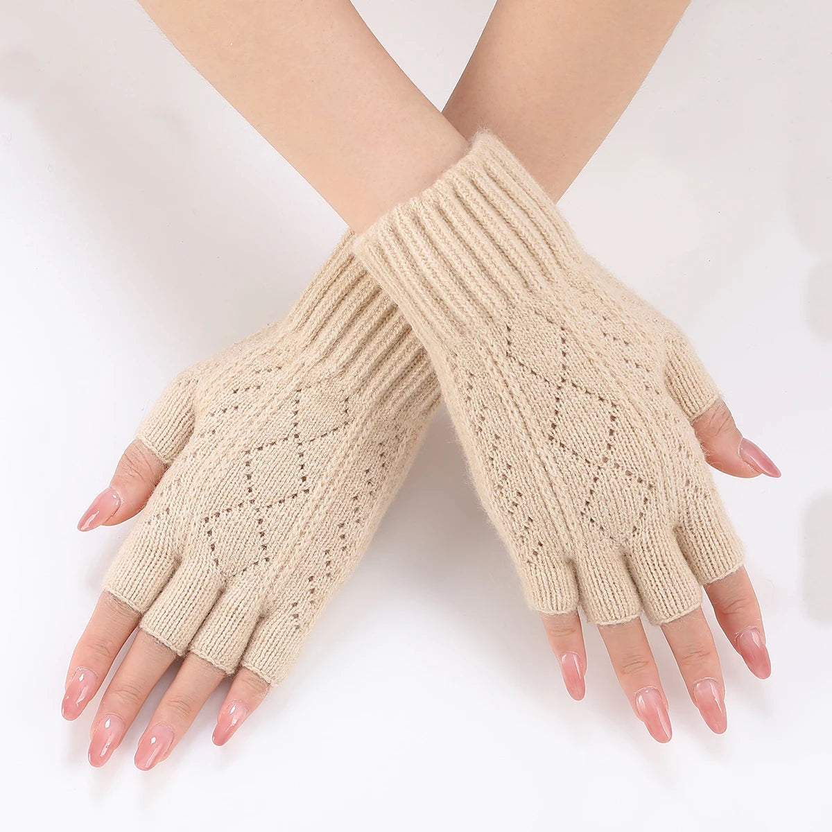 Chic Knit Fingerless Hand Warmers for Cold Weather