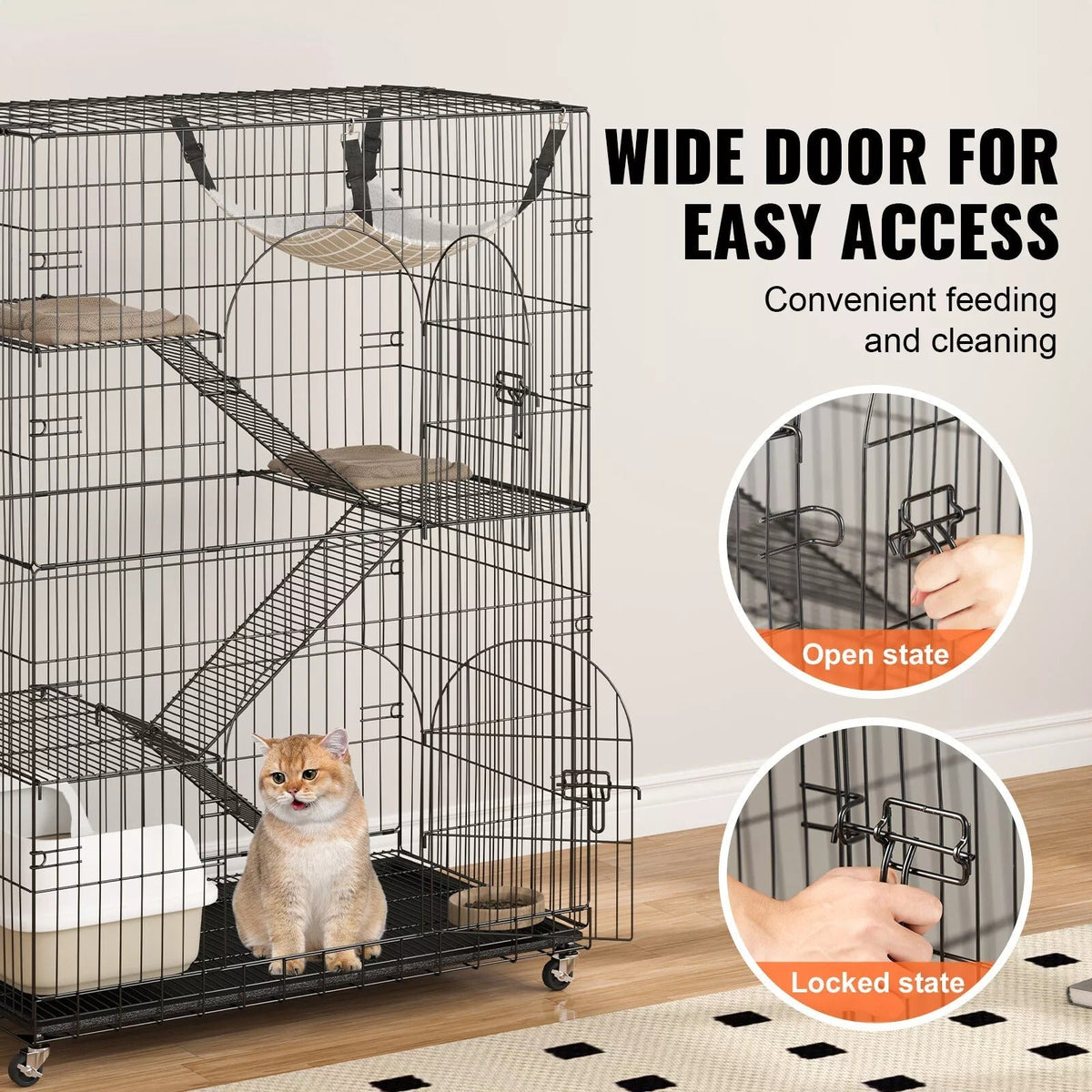Spacious Indoor Cat Paradise with Multi-Level Design