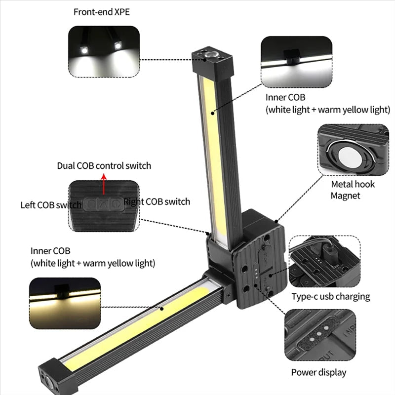 Versatile USB Rechargeable LED Work Lamp
