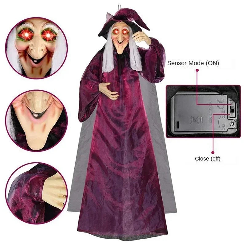 Life-Size Enchanted Witch with Sound Effects and Illuminated Eyes