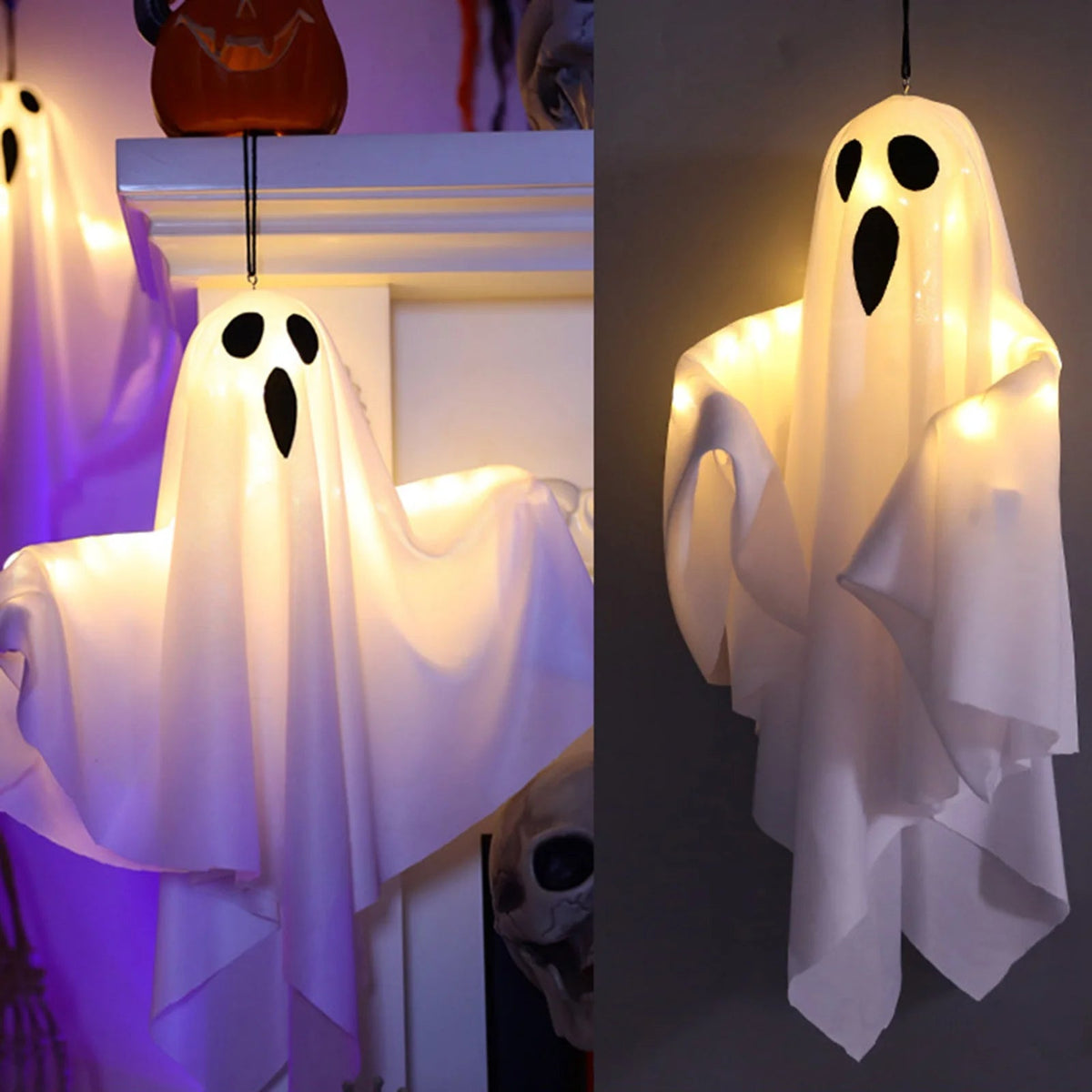 Illuminated Specter Hanging Decoration for Halloween