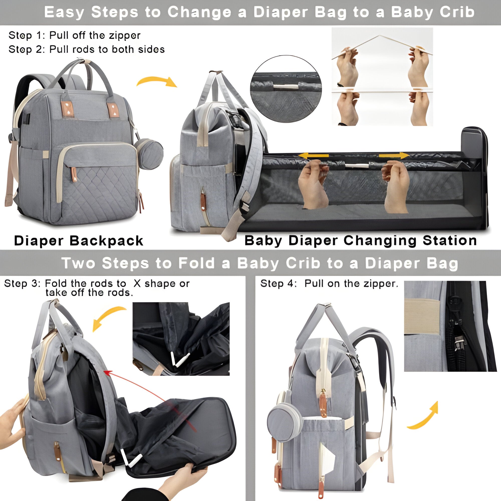 Versatile Travel Baby Cot & Changing Bag Combination