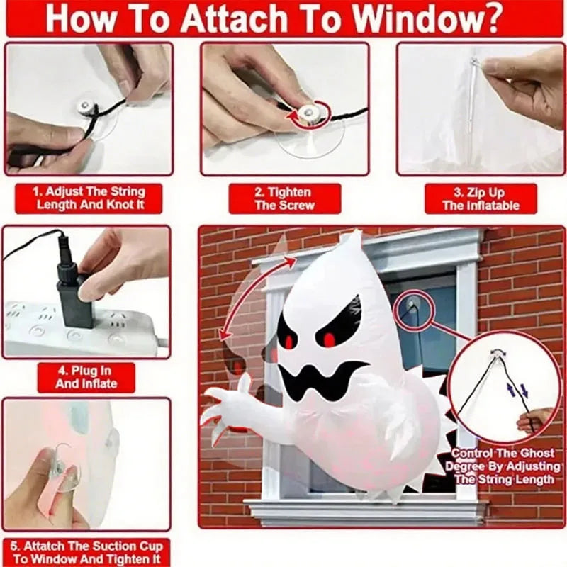 Hauntingly Fun 4.59ft Inflatable Ghost for Halloween