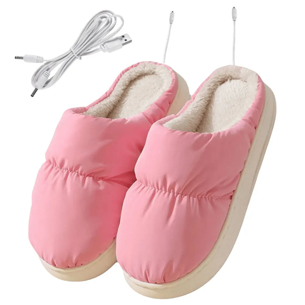Cozy USB Foot Warmers – Plush Heated Slippers