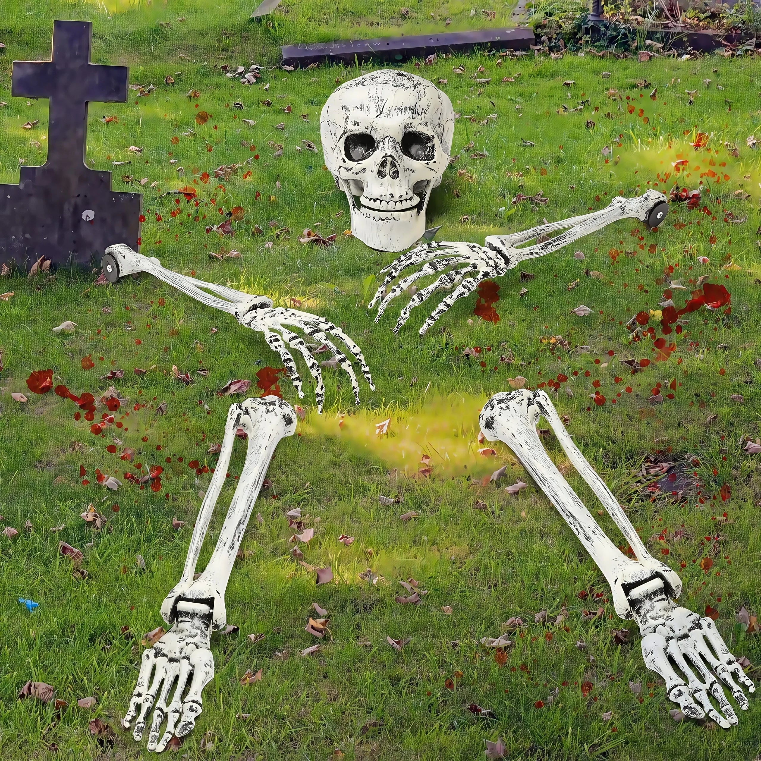 Haunting Skeleton Lawn Decor with Authentic Detailing