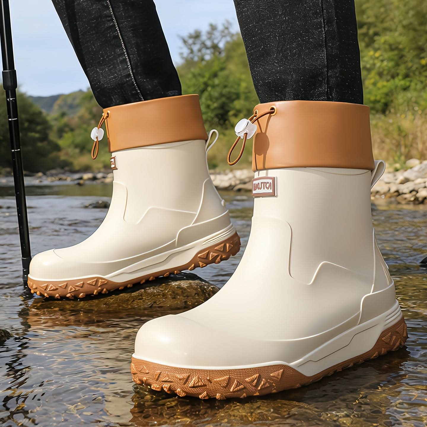AquaStride - Sleek Waterproof Ankle Rain Boots