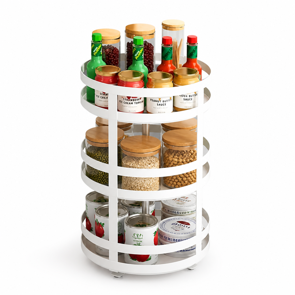 Metal Multi-Layer Kitchen Organizer (360° Rotating)