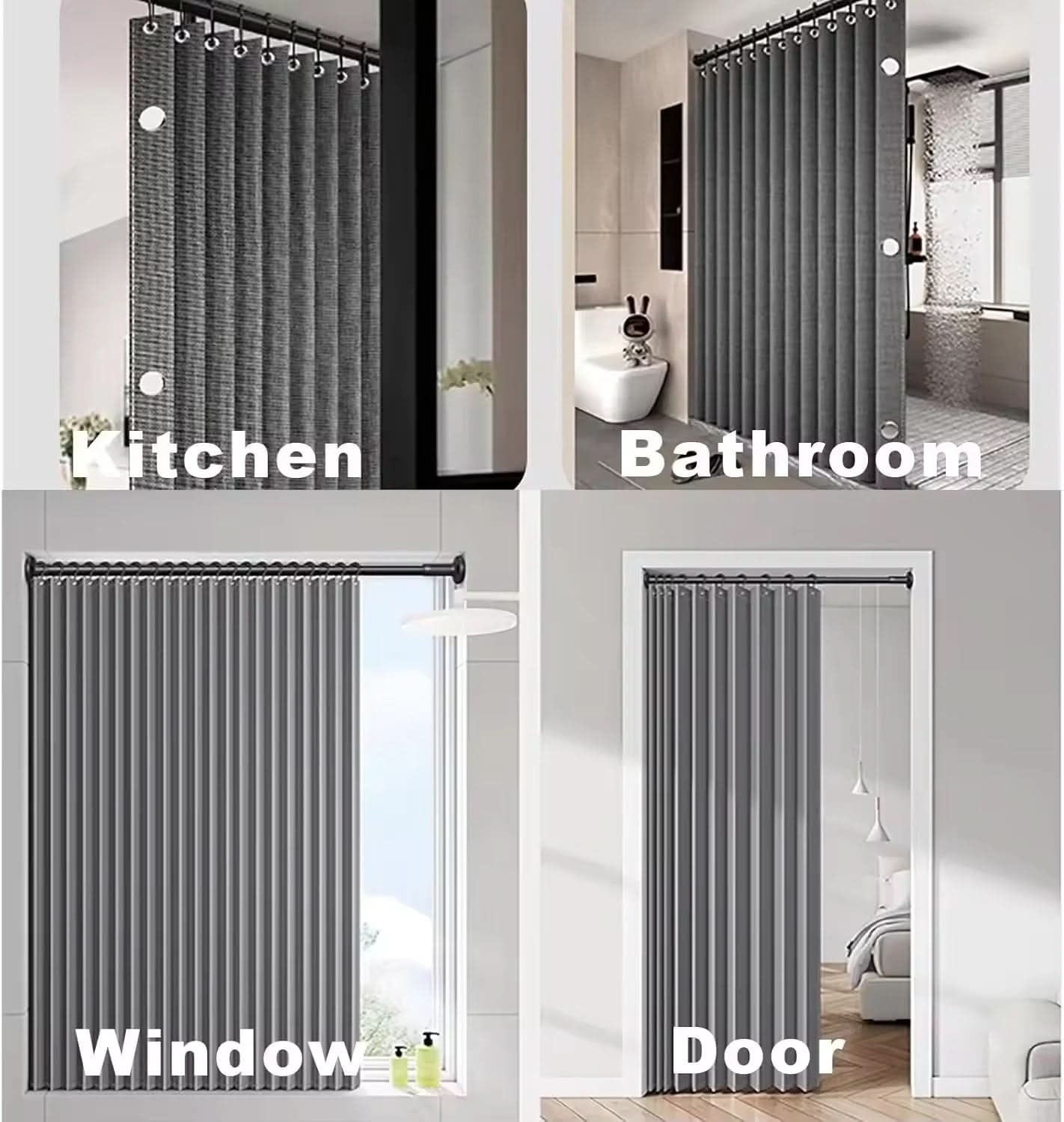 Space-Saving Shower Curtain for Modern Bathrooms