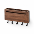 Natural Wood Wall-Mounted Key & Mail Organizer