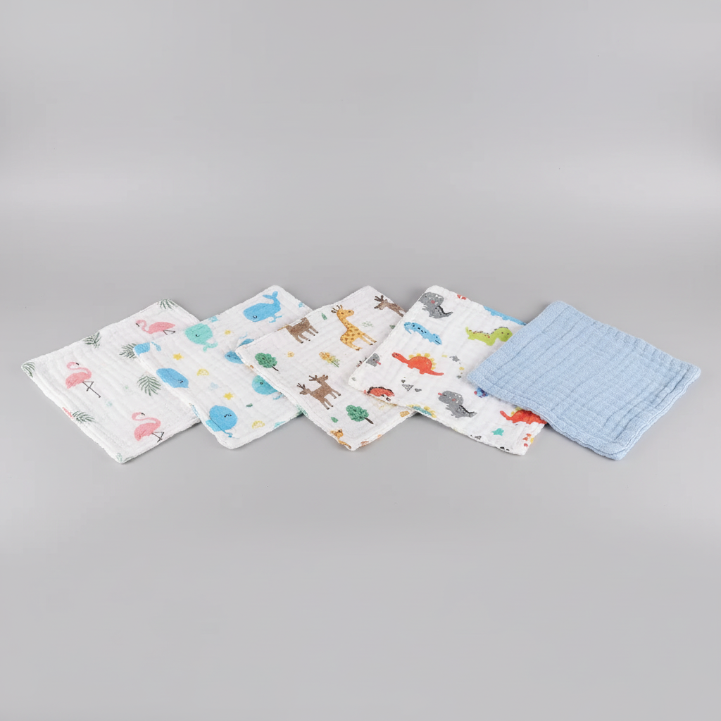 Set of 5 Kitchen Dish Towels - Compact Size
