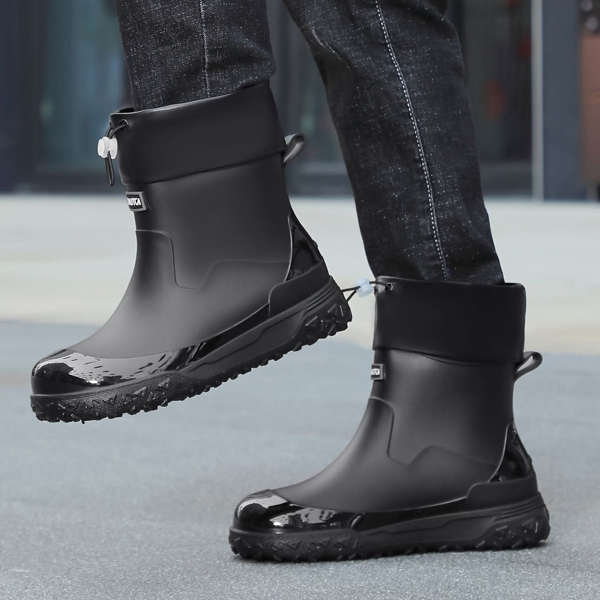 AquaStride - Sleek Waterproof Ankle Rain Boots