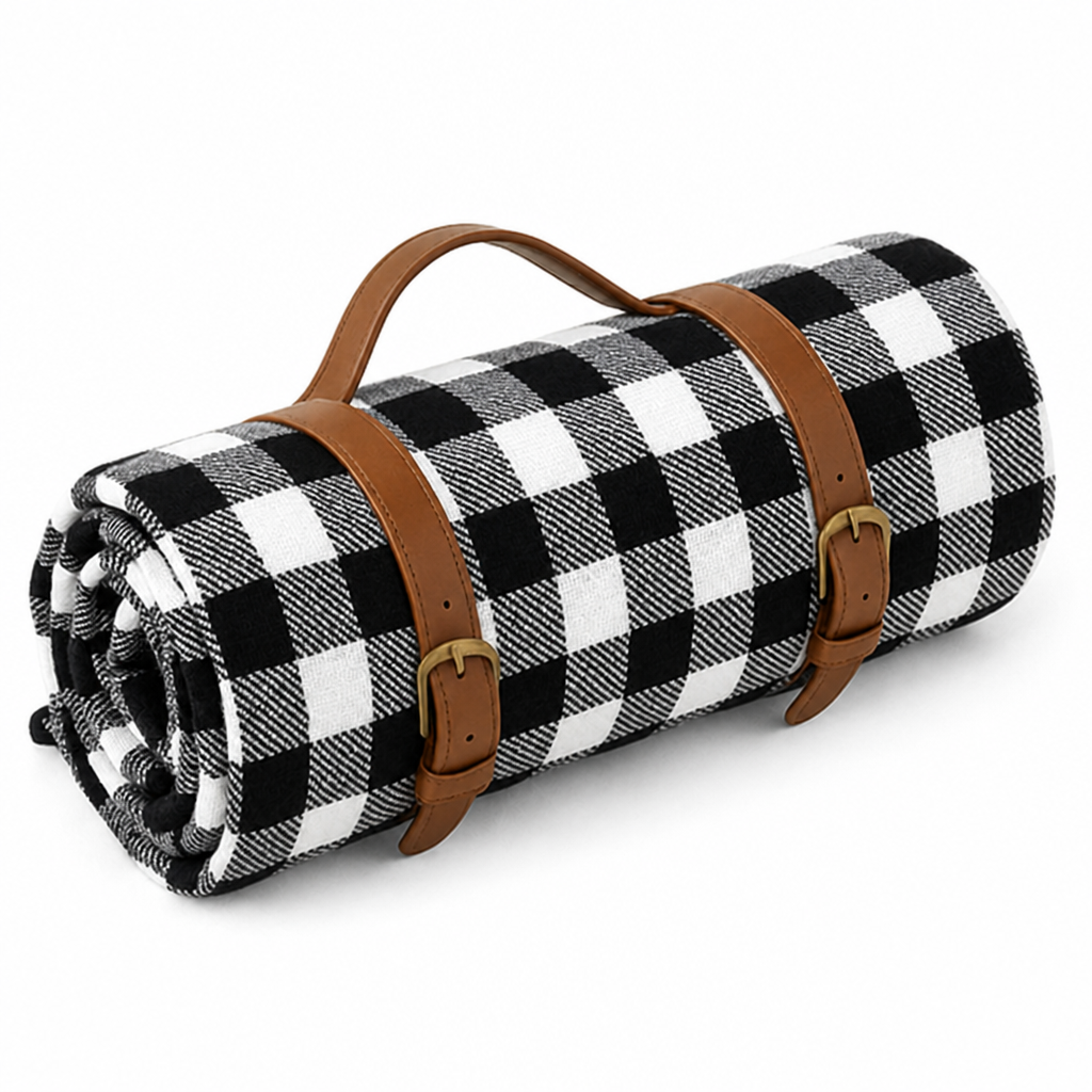 Waterproof PEVA Backing & Soft Acrylic Top Picnic Blanket (Foldable)
