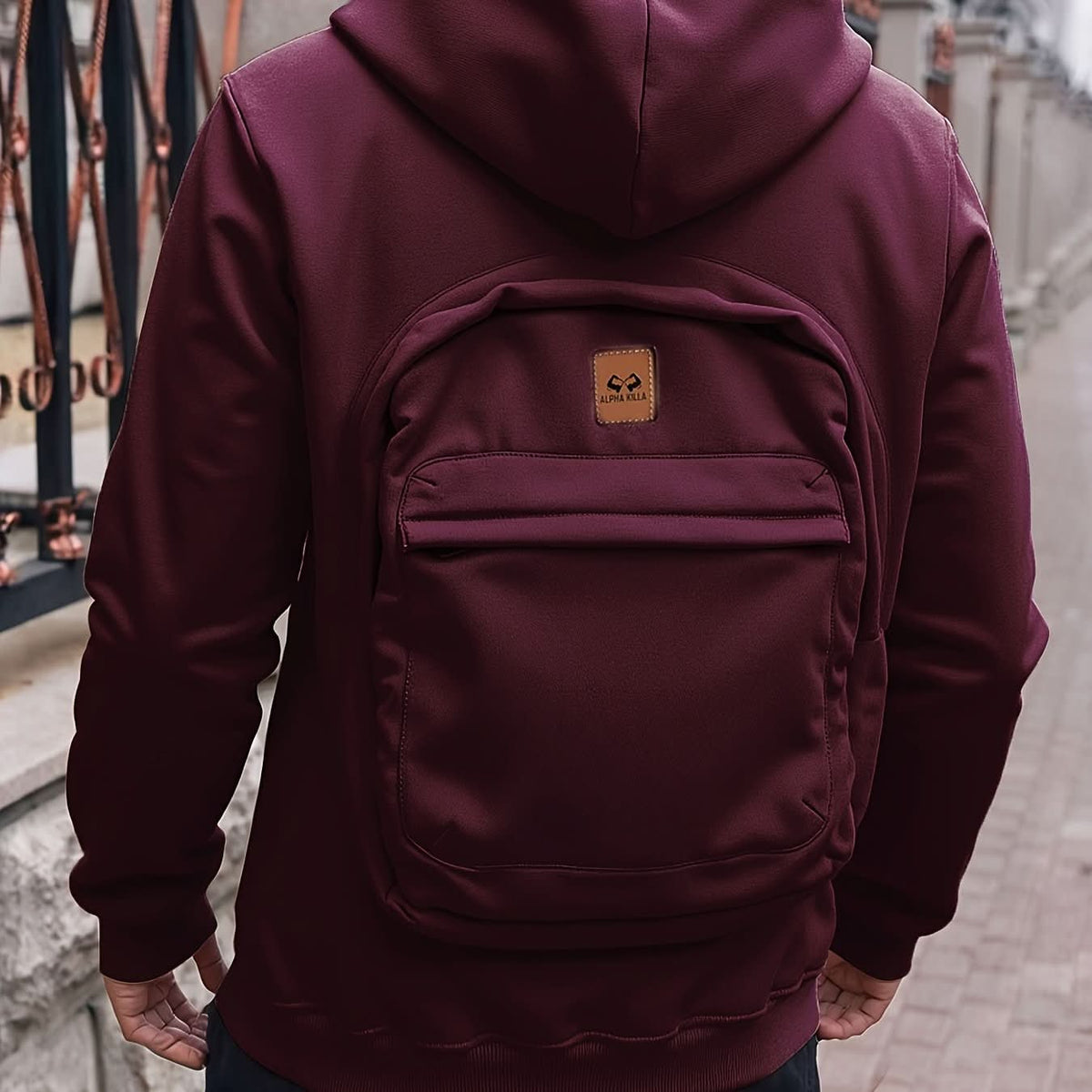 Versatile Hoodie Backpack with Zip Closure