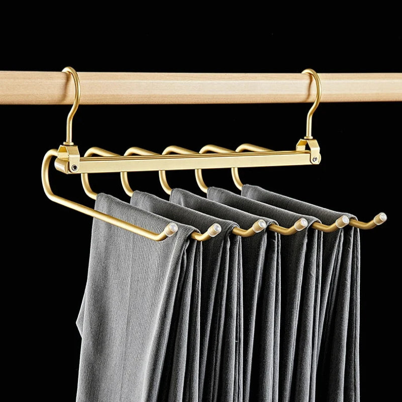 Multi-Tier Pant Organizer with Rotating Hook – Sleek Aluminum Design
