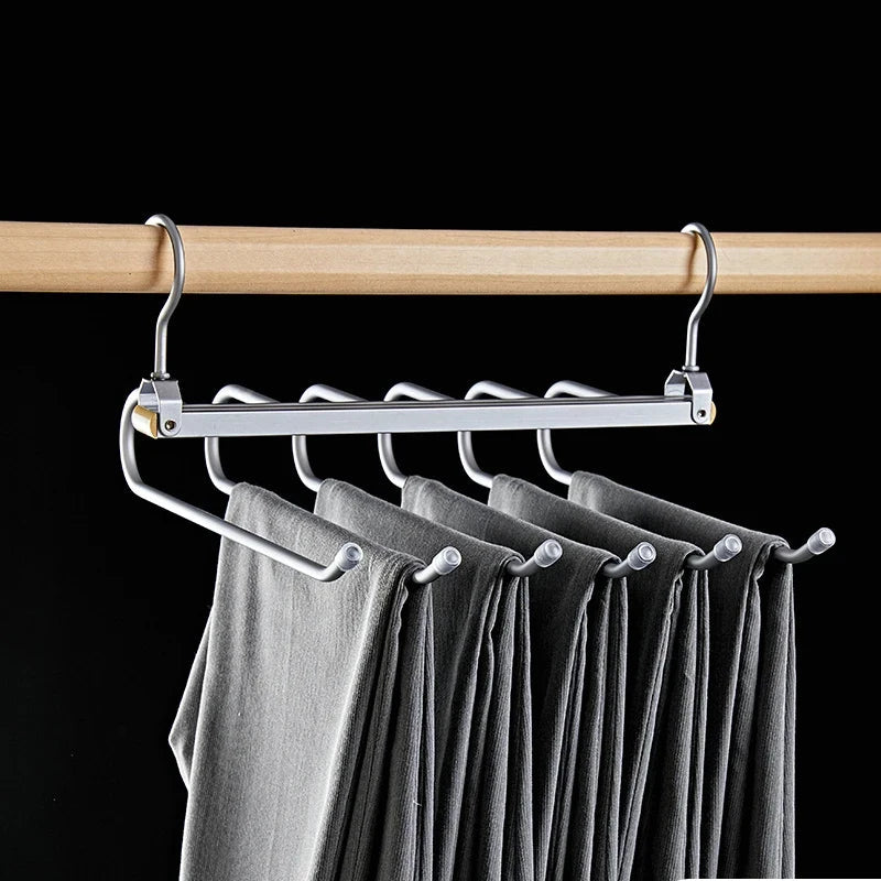 Multi-Tier Pant Organizer with Rotating Hook – Sleek Aluminum Design