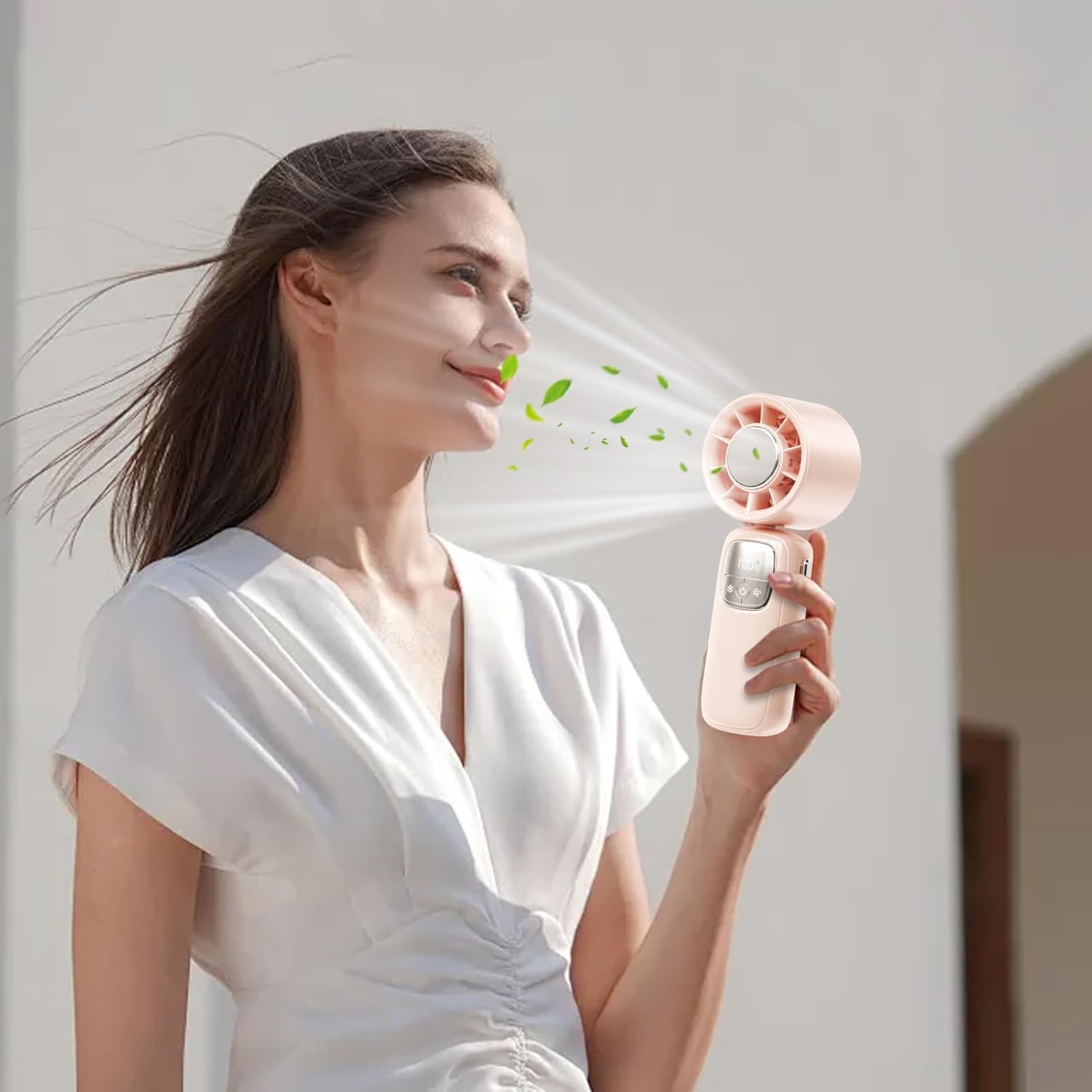 Handheld Fan with LED Screen – Portable and Foldable, 100 Speeds