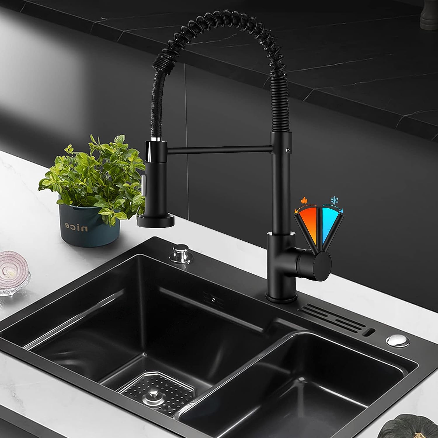 Versatile Kitchen Faucet with Flexible Pull-Down Sprayer