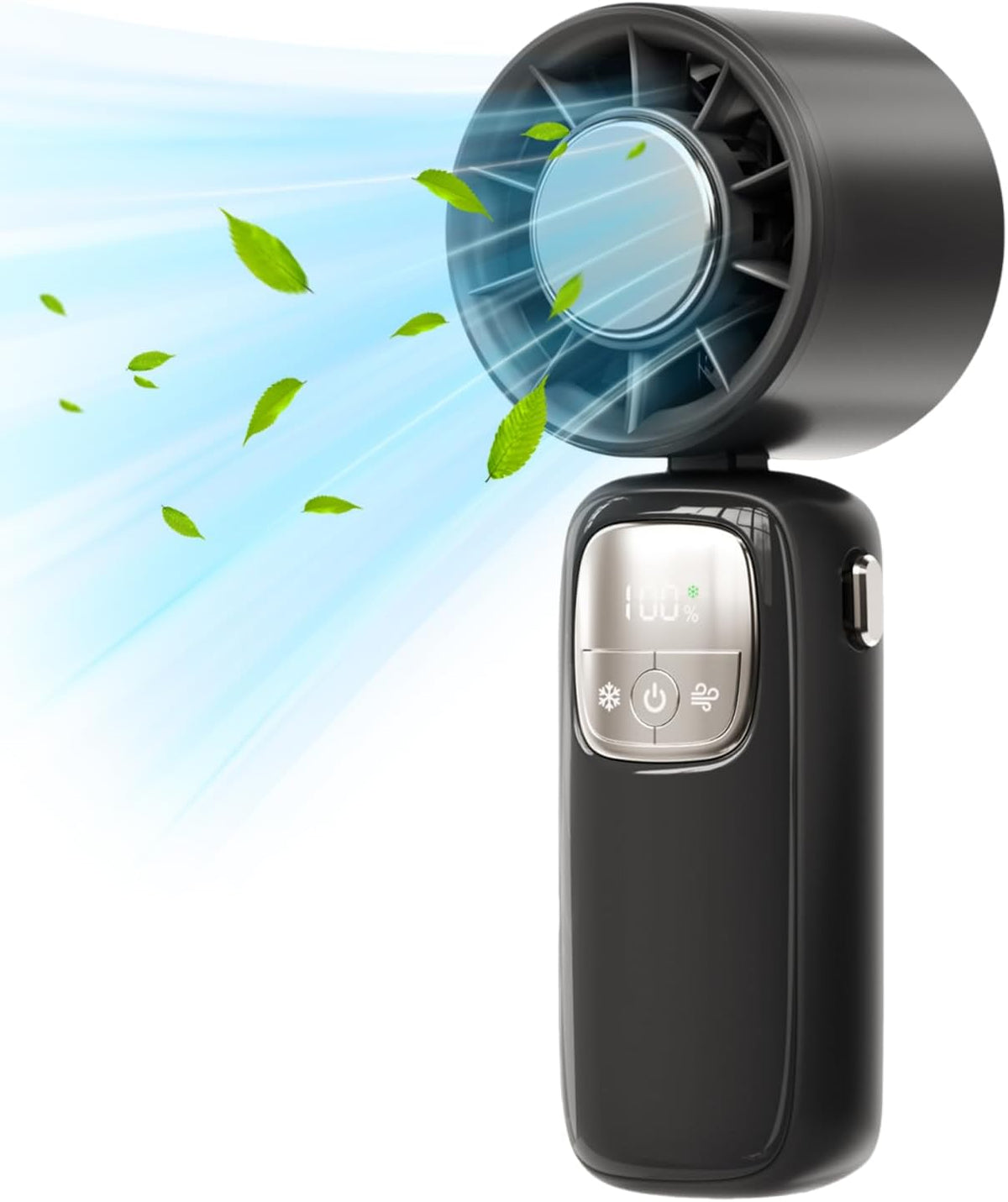 Handheld Fan with LED Screen – Portable and Foldable, 100 Speeds